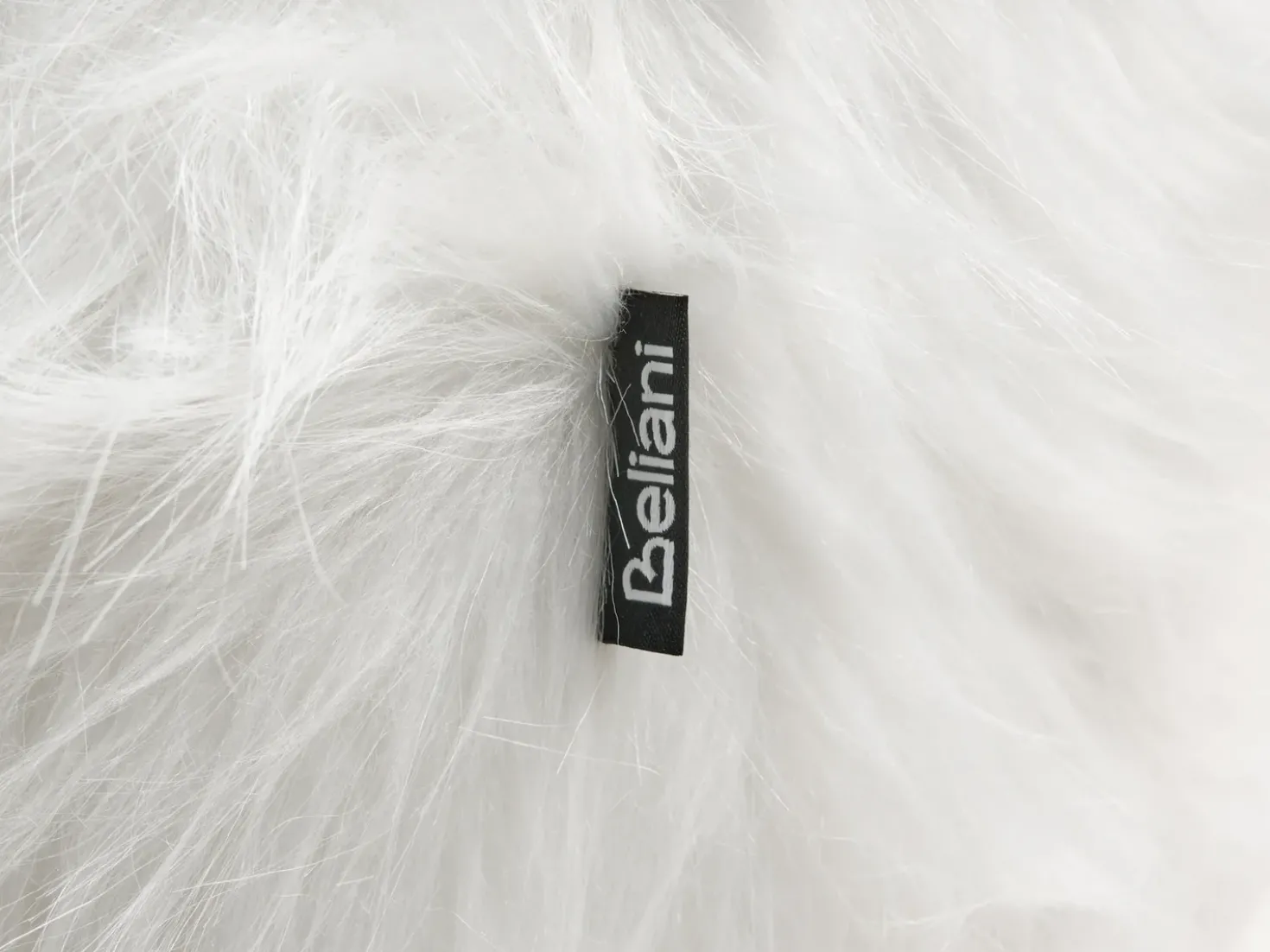 Pouf animaletto WOOLLY Finta pelliccia Bianco Rinocerone
