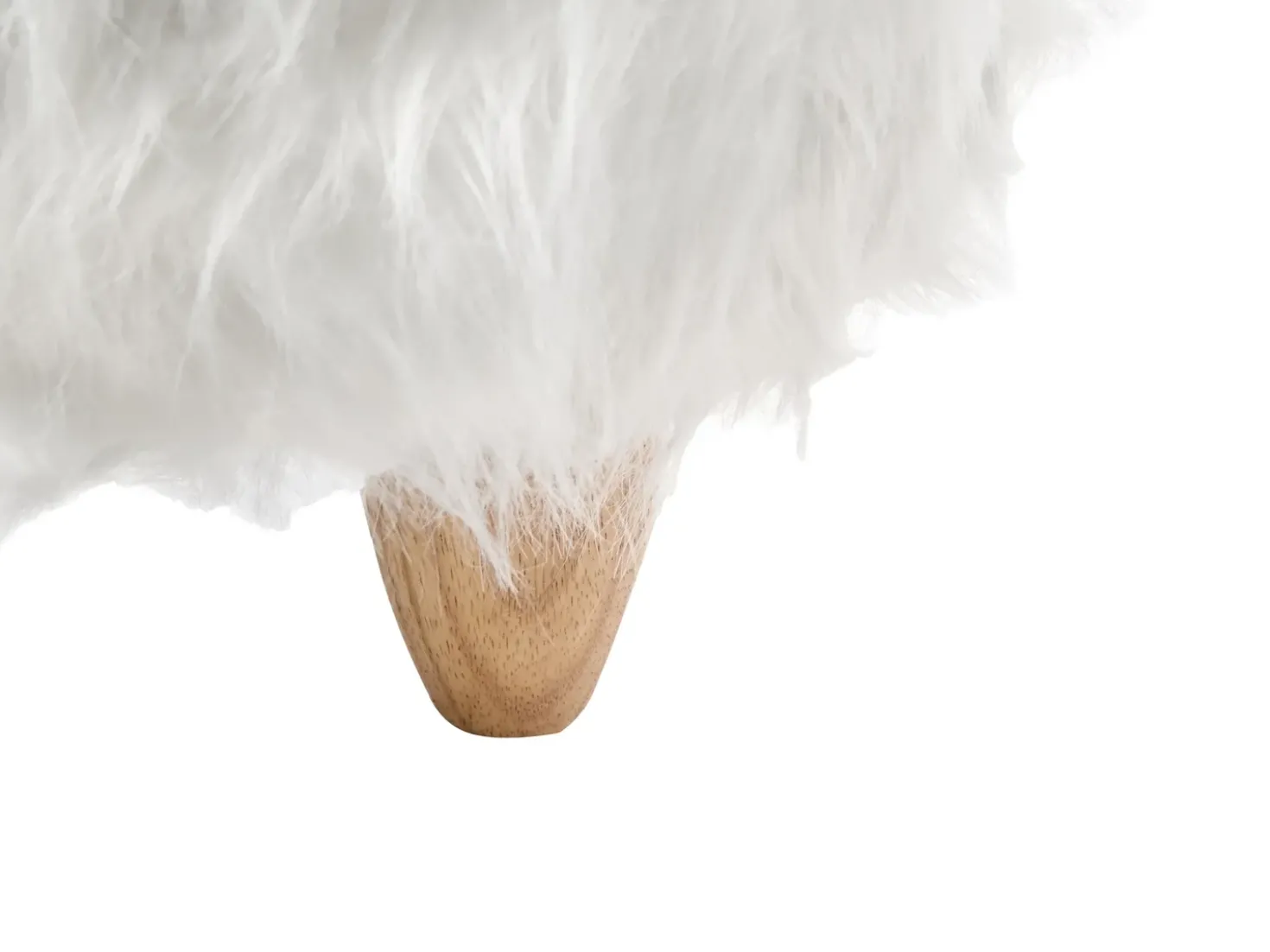 Pouf animaletto WOOLLY Finta pelliccia Bianco Rinocerone