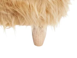 Pouf animaletto WOOLLY Finta pelliccia Beige sabbia Rinocerone