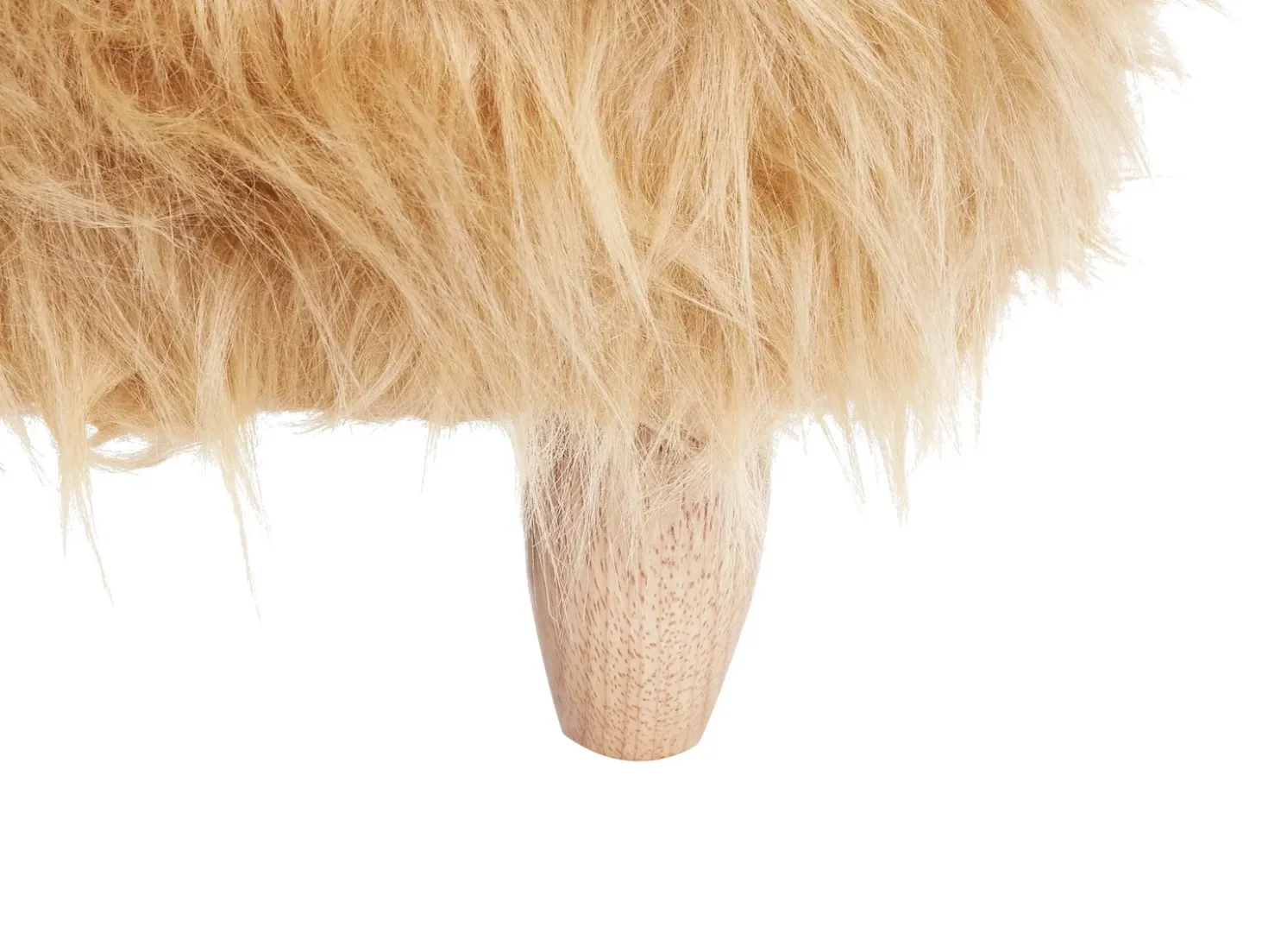 Pouf animaletto WOOLLY Finta pelliccia Beige sabbia Rinocerone