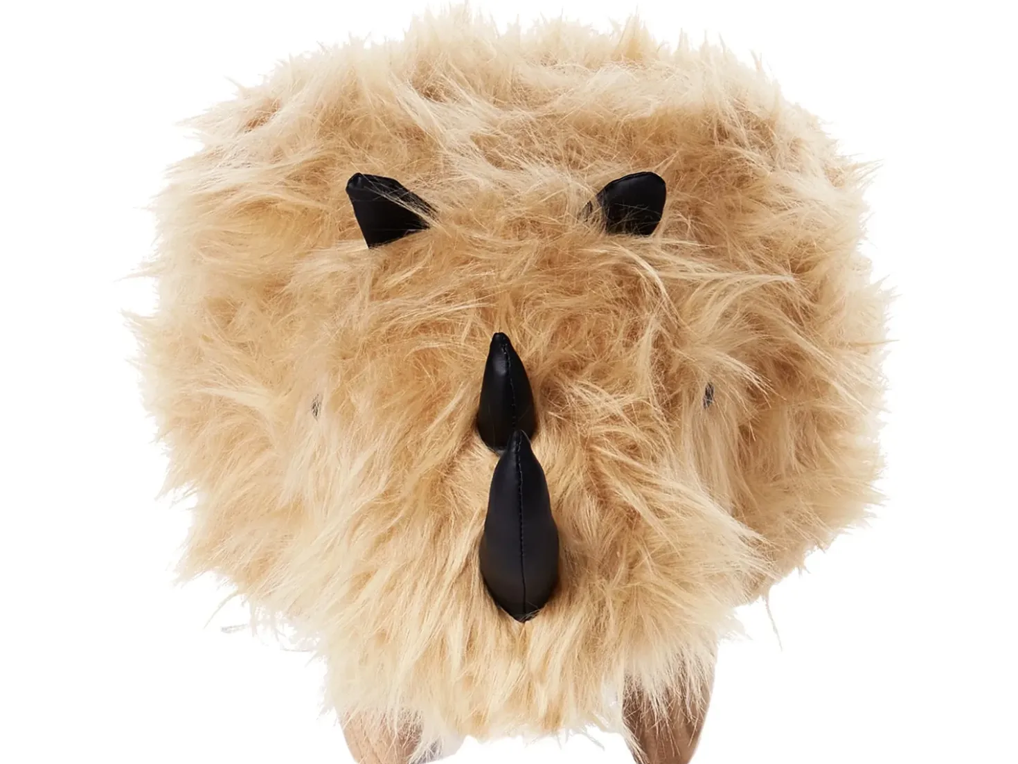 Pouf animaletto WOOLLY Finta pelliccia Beige sabbia Rinocerone