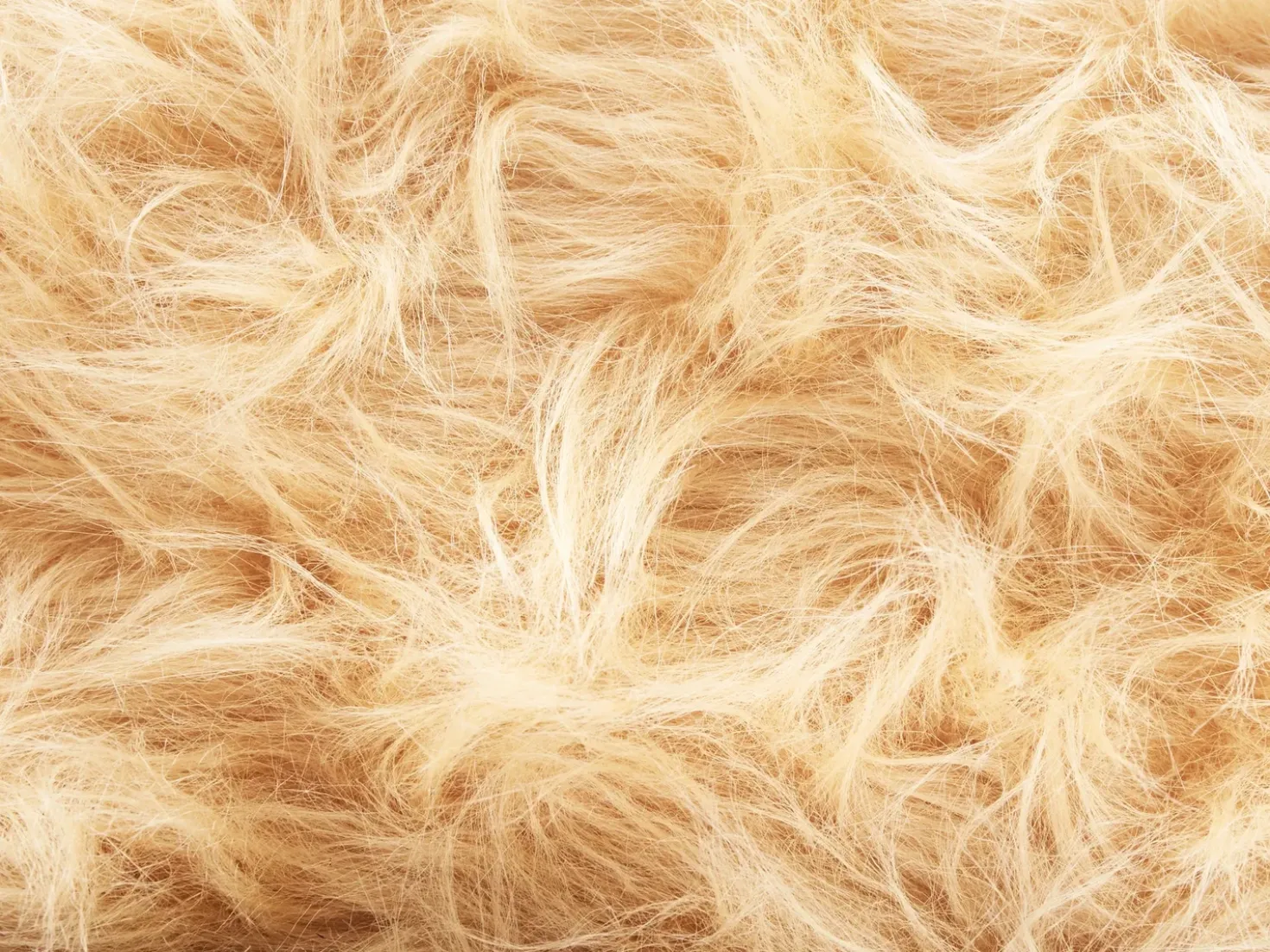 Pouf animaletto WOOLLY Finta pelliccia Beige sabbia Rinocerone