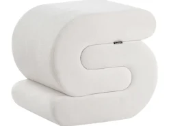 Pouf ARCADIA Ciniglia Bianco sporco