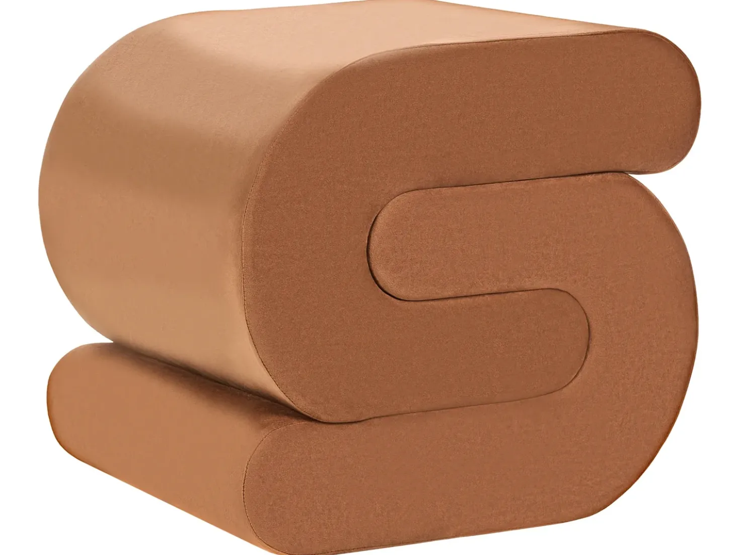 Pouf ARCADIA Velluto Marrone dorato