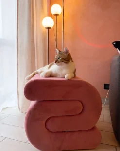 Pouf ARCADIA Velluto Rosa