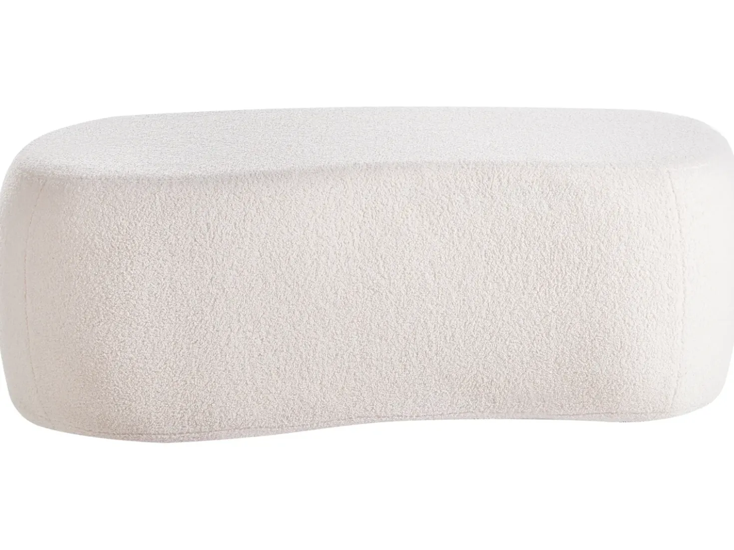Pouf BAYARD Bouclé Bianco sporco