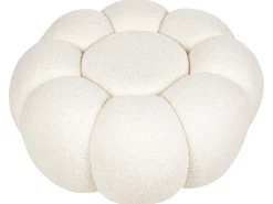 Pouf BEAUFORT Bouclé Bianco sporco