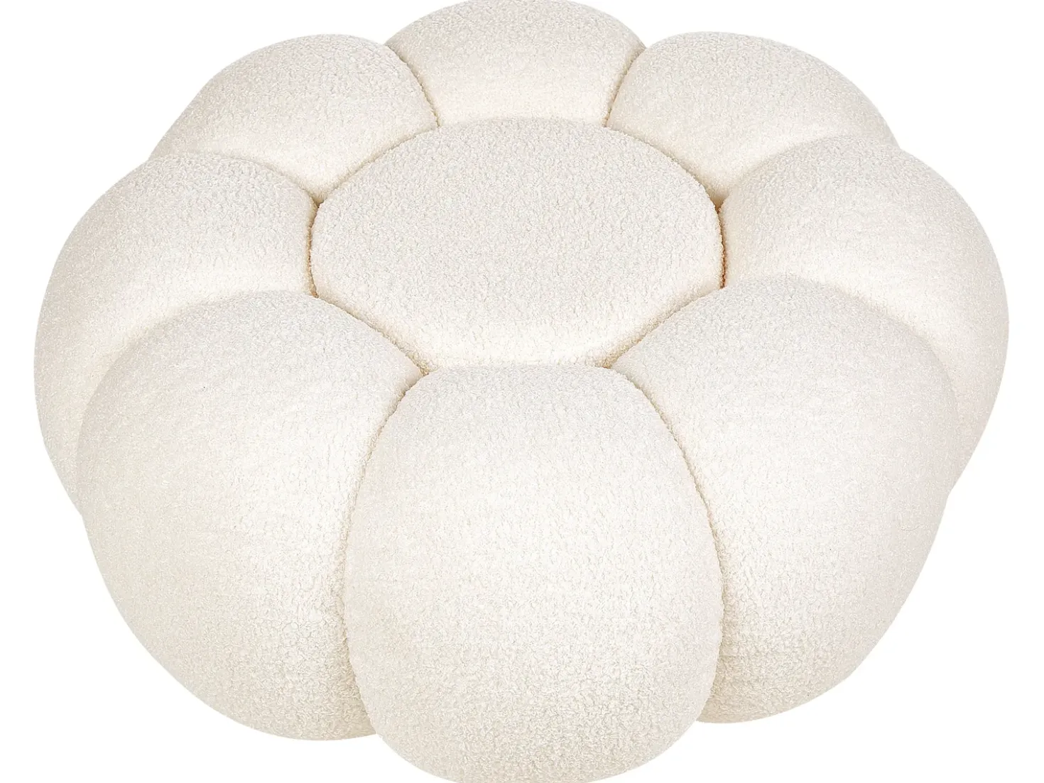 Pouf BEAUFORT Bouclé Bianco sporco