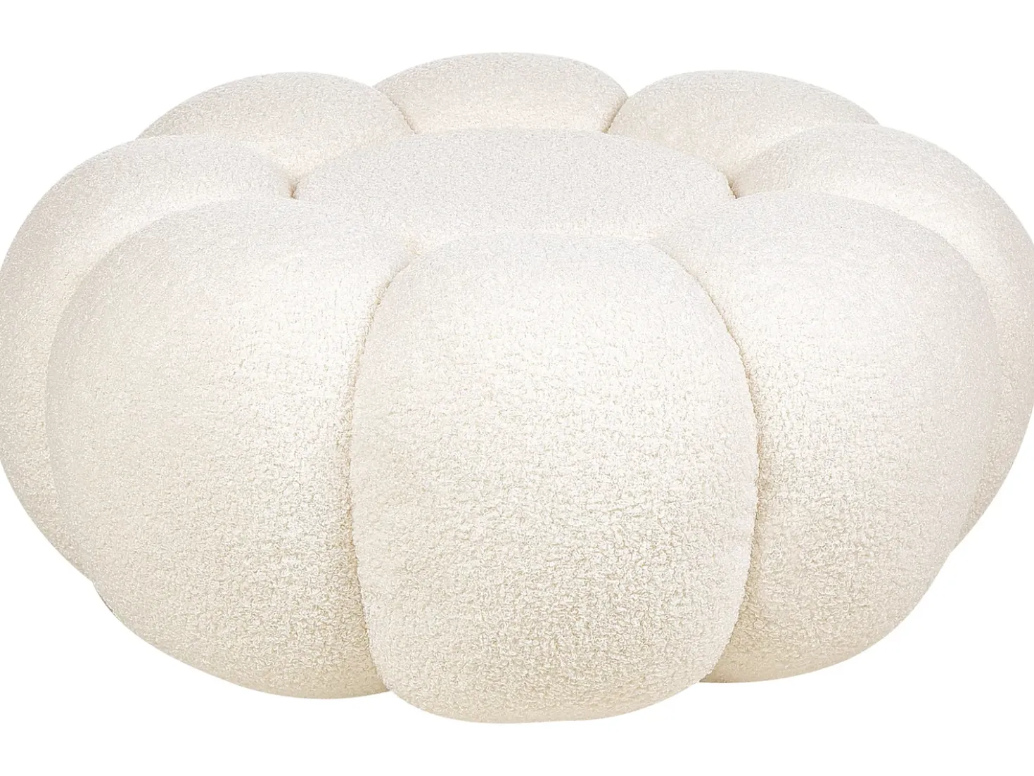 Pouf BEAUFORT Bouclé Bianco sporco