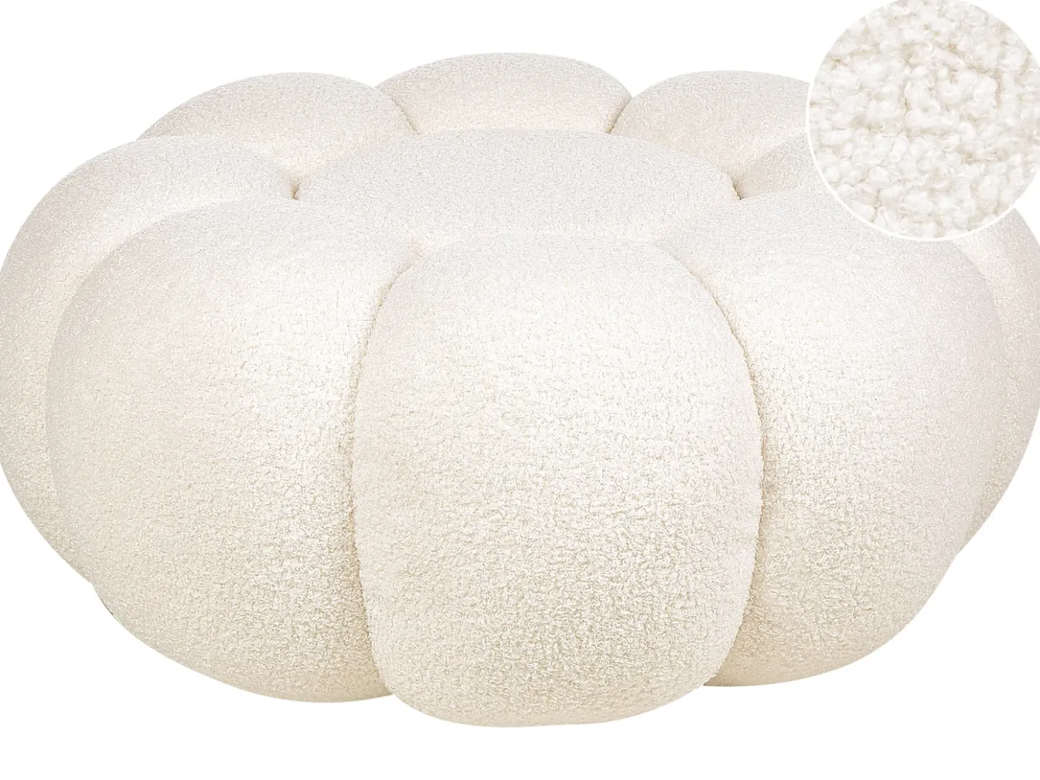 Pouf BEAUFORT Bouclé Bianco sporco