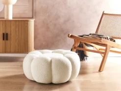 Pouf BEAUFORT Bouclé Bianco sporco