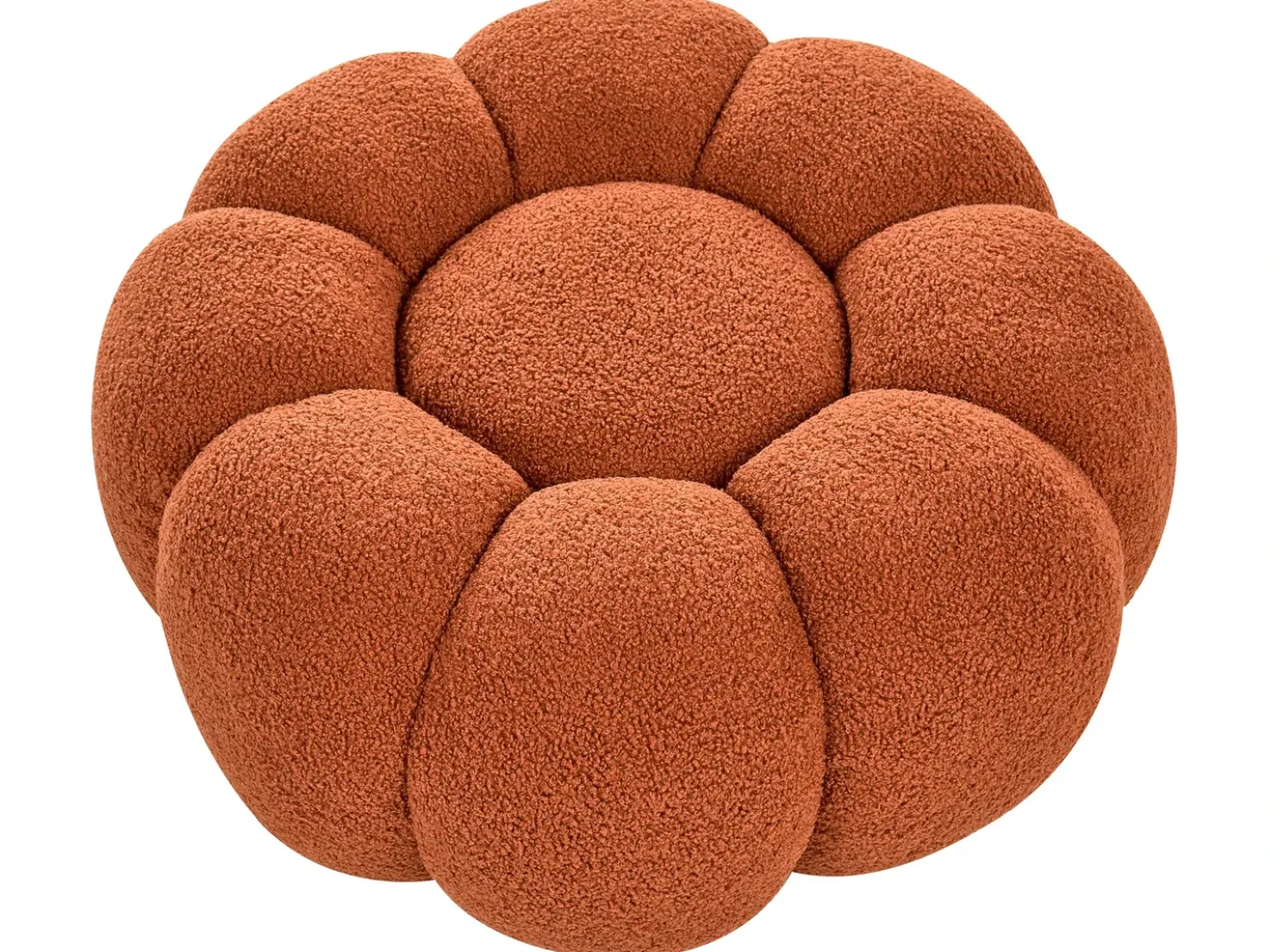 Pouf BEAUFORT Bouclé Marrone