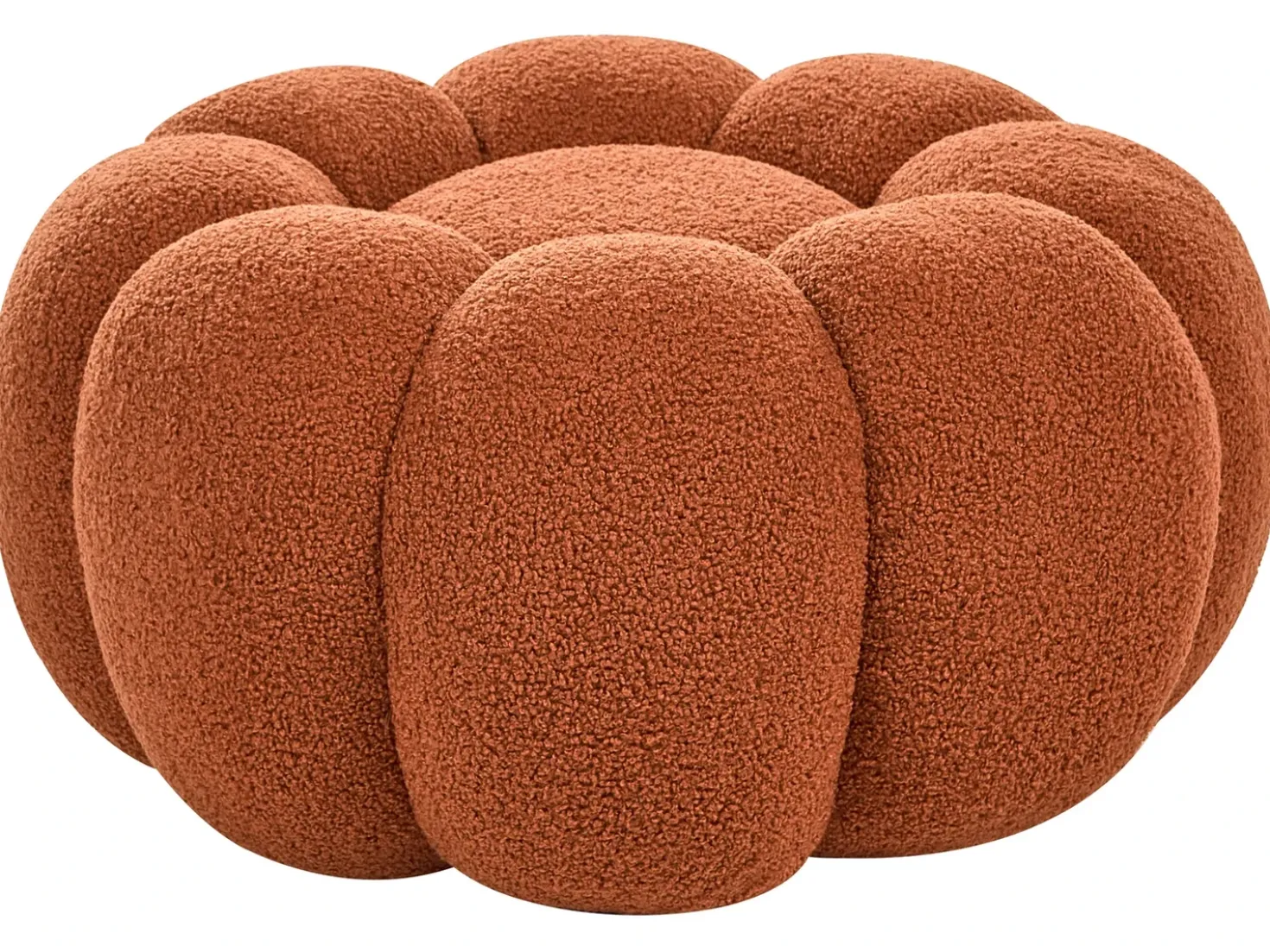 Pouf BEAUFORT Bouclé Marrone