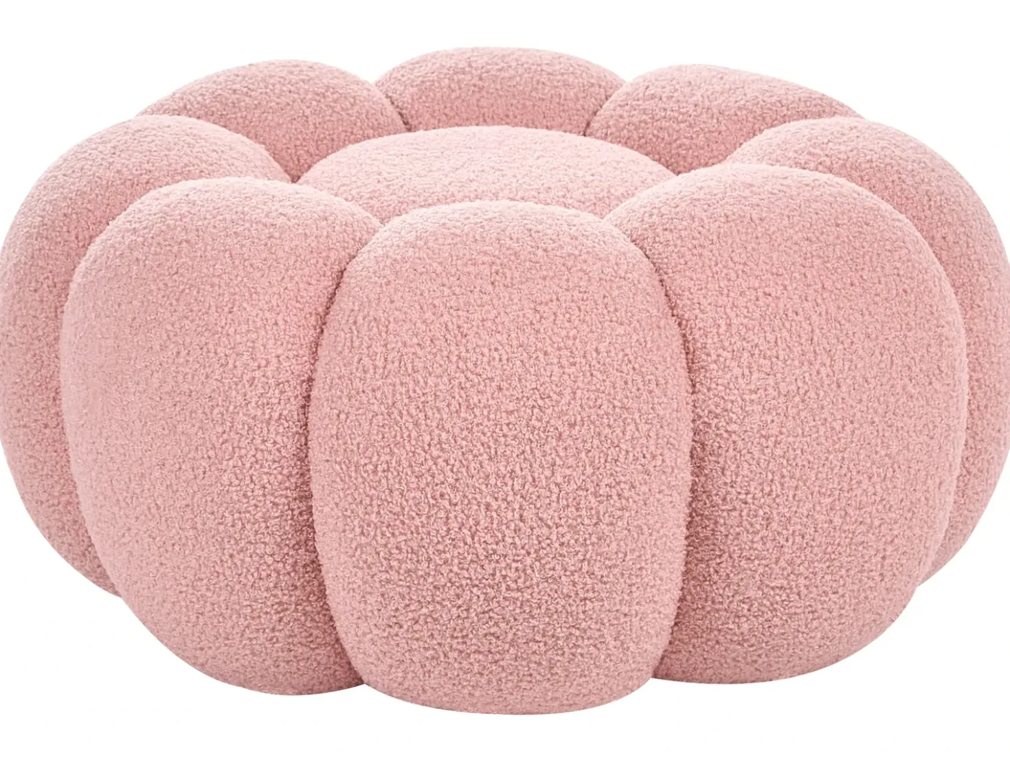 Pouf BEAUFORT Bouclé Rosa