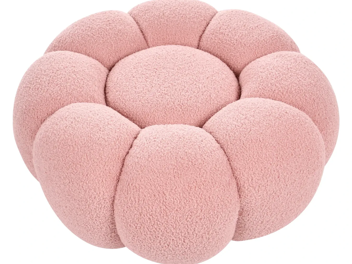Pouf BEAUFORT Bouclé Rosa
