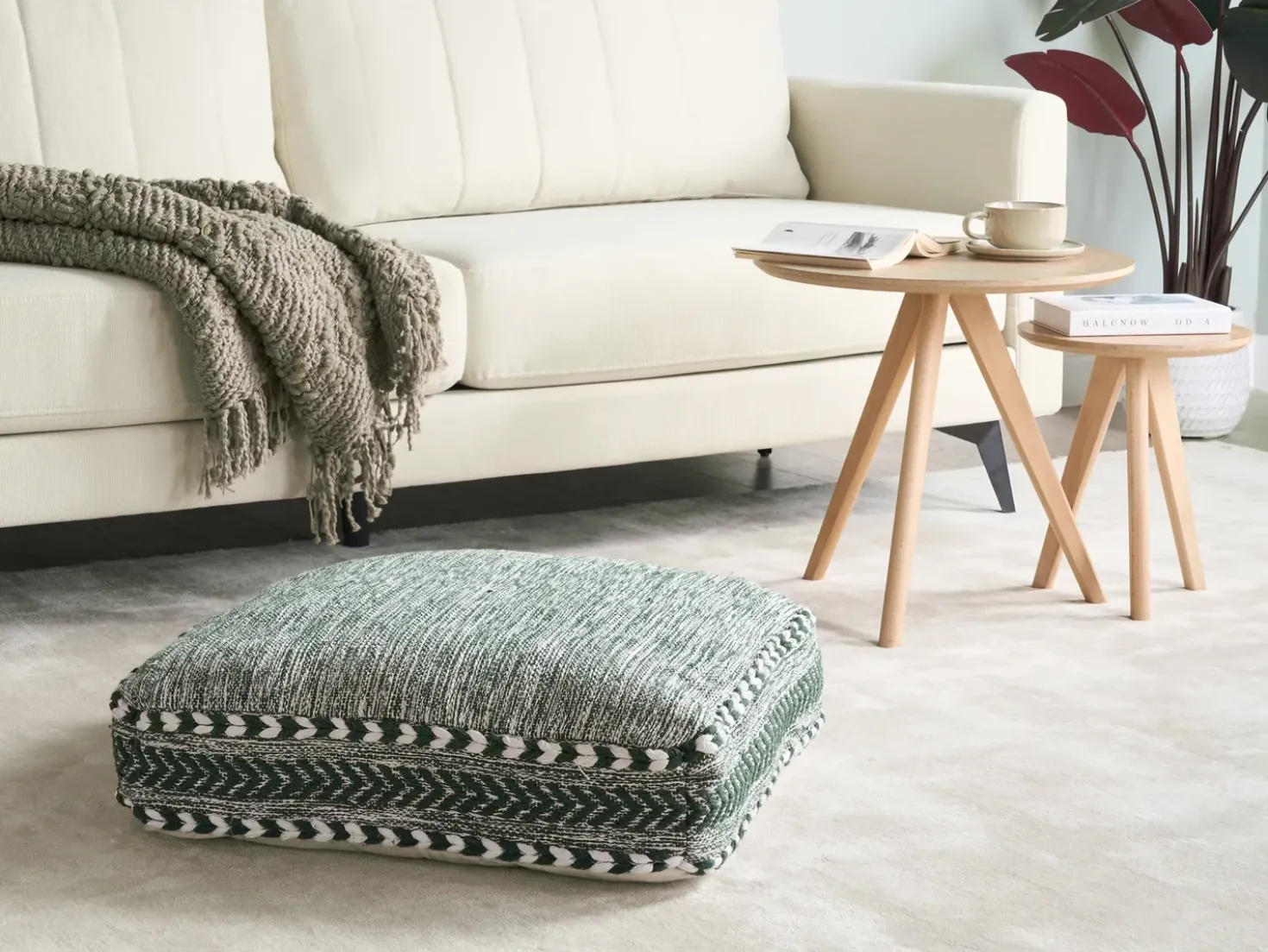 Pouf BIRCH Cotone Verde scuro