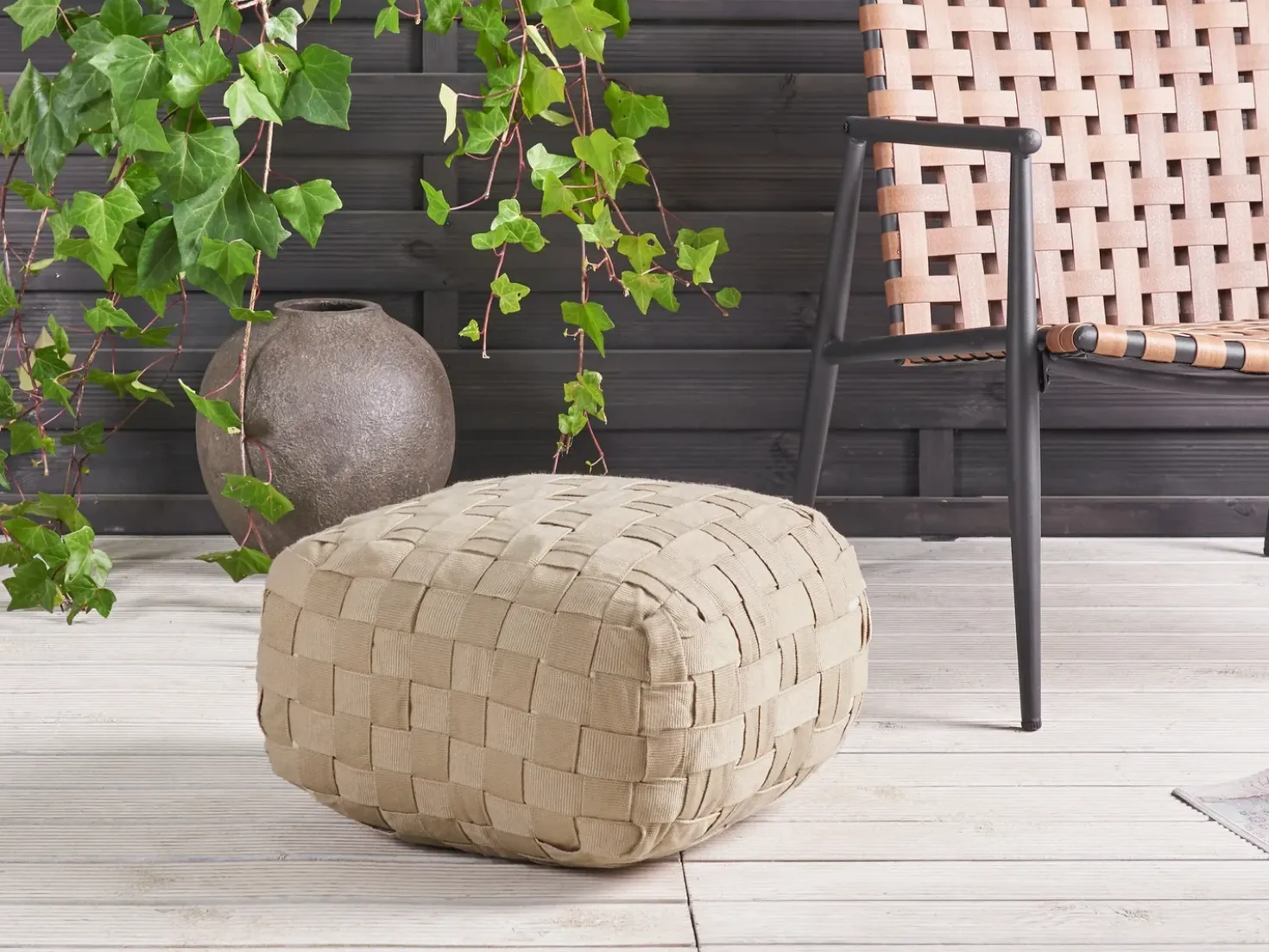 Pouf BODLA Materiale sintetico Beige