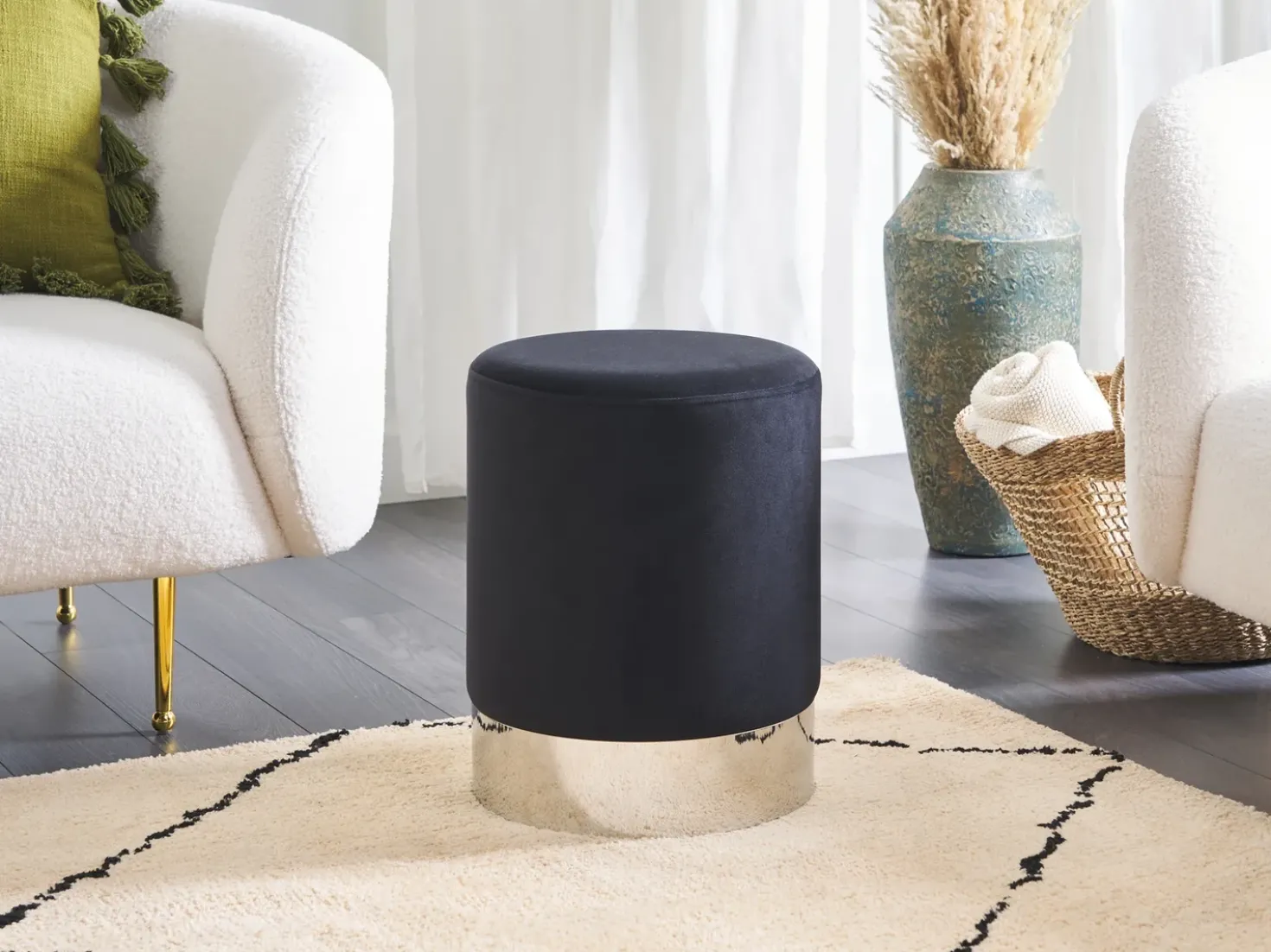 Pouf BRIGITTE Velluto Nero