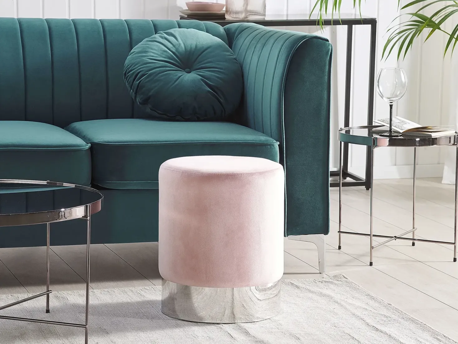 Pouf BRIGITTE Velluto Rosa pastello