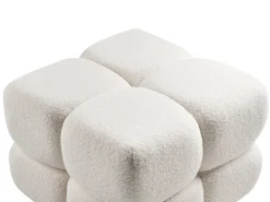 Pouf CALIENTE Bouclé Bianco sporco
