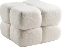 Pouf CALIENTE Bouclé Bianco sporco