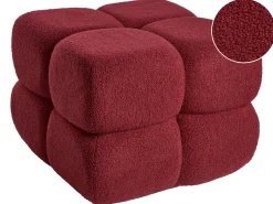 Pouf CALIENTE Bouclé Rosso scuro