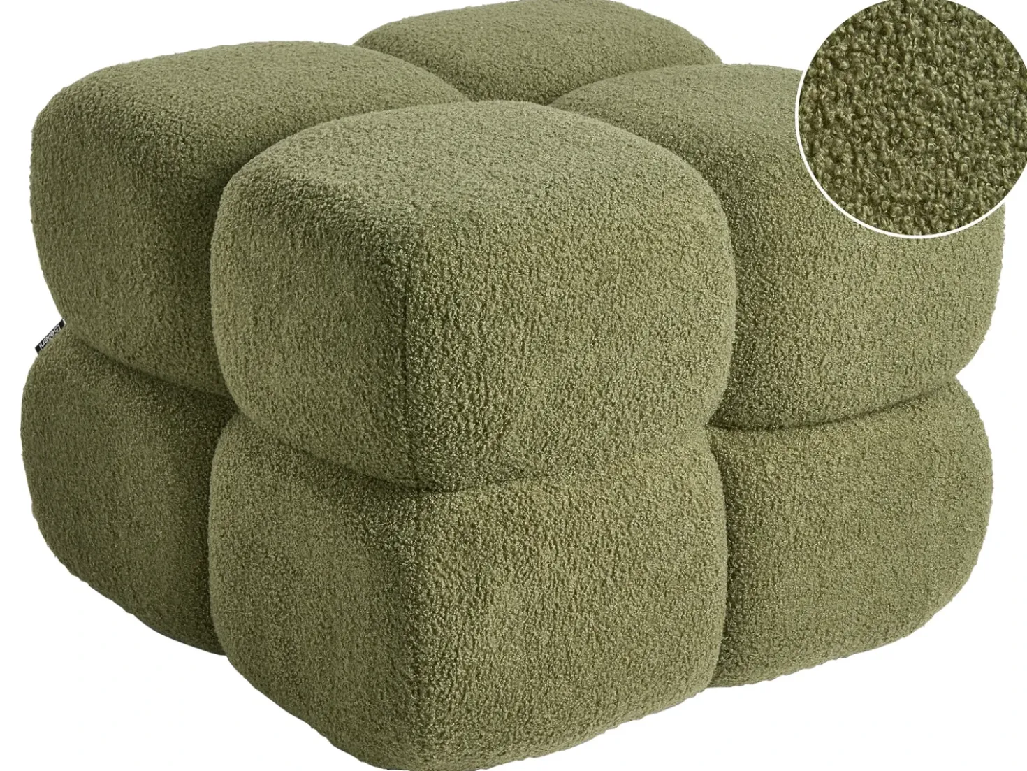 Pouf CALIENTE Bouclé Verde