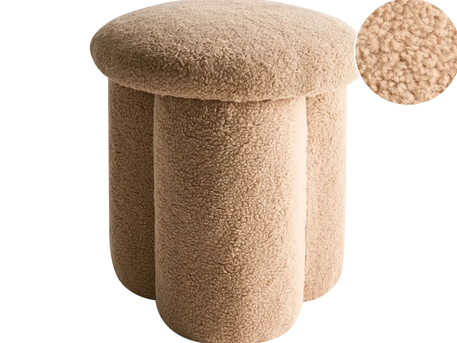Pouf CARRINGTON Bouclé Beige