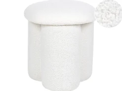 Pouf CARRINGTON Bouclé Bianco sporco