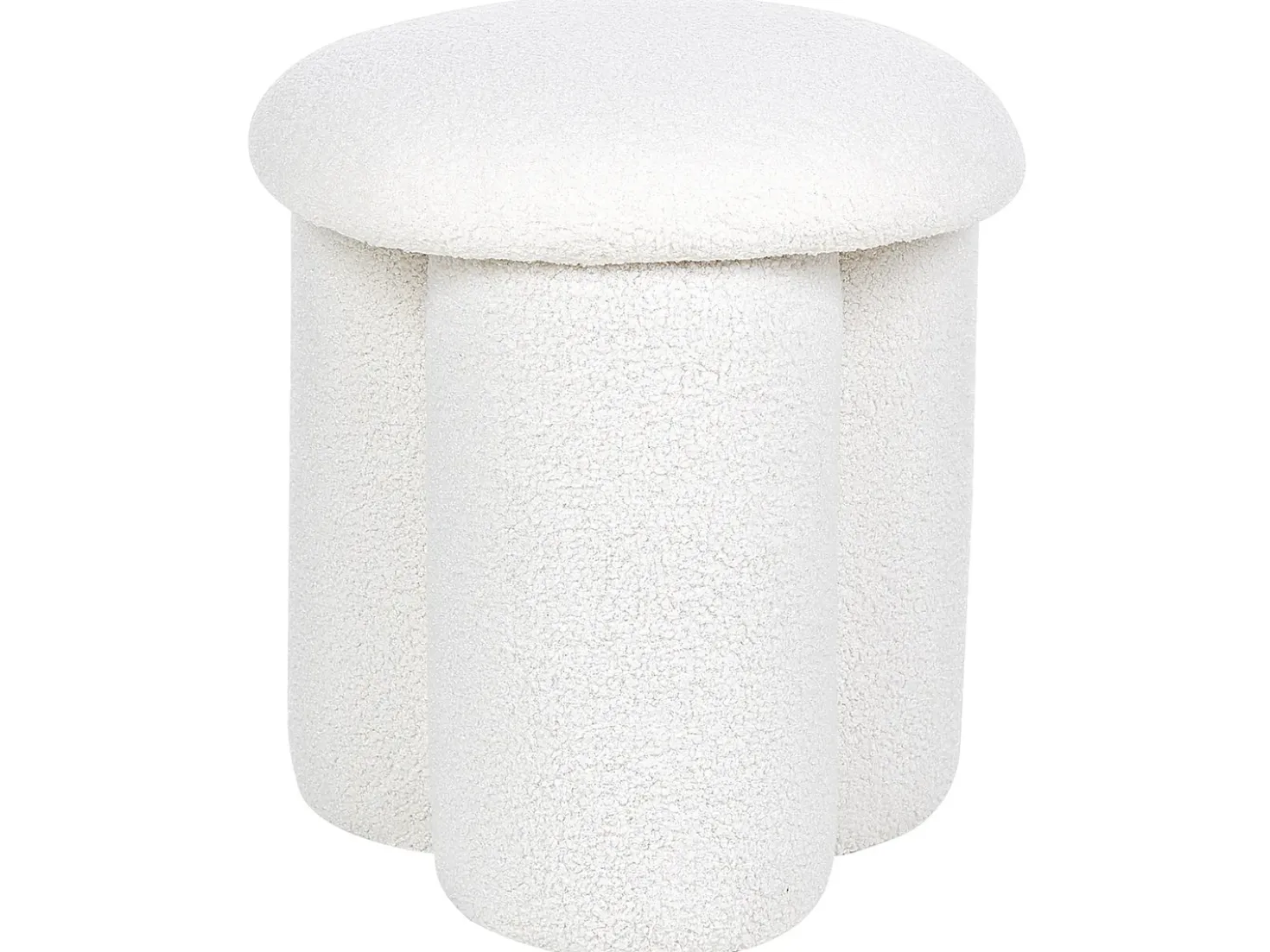 Pouf CARRINGTON Bouclé Bianco sporco