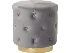 Pouf CARROLLTON Velluto Grigio chiaro