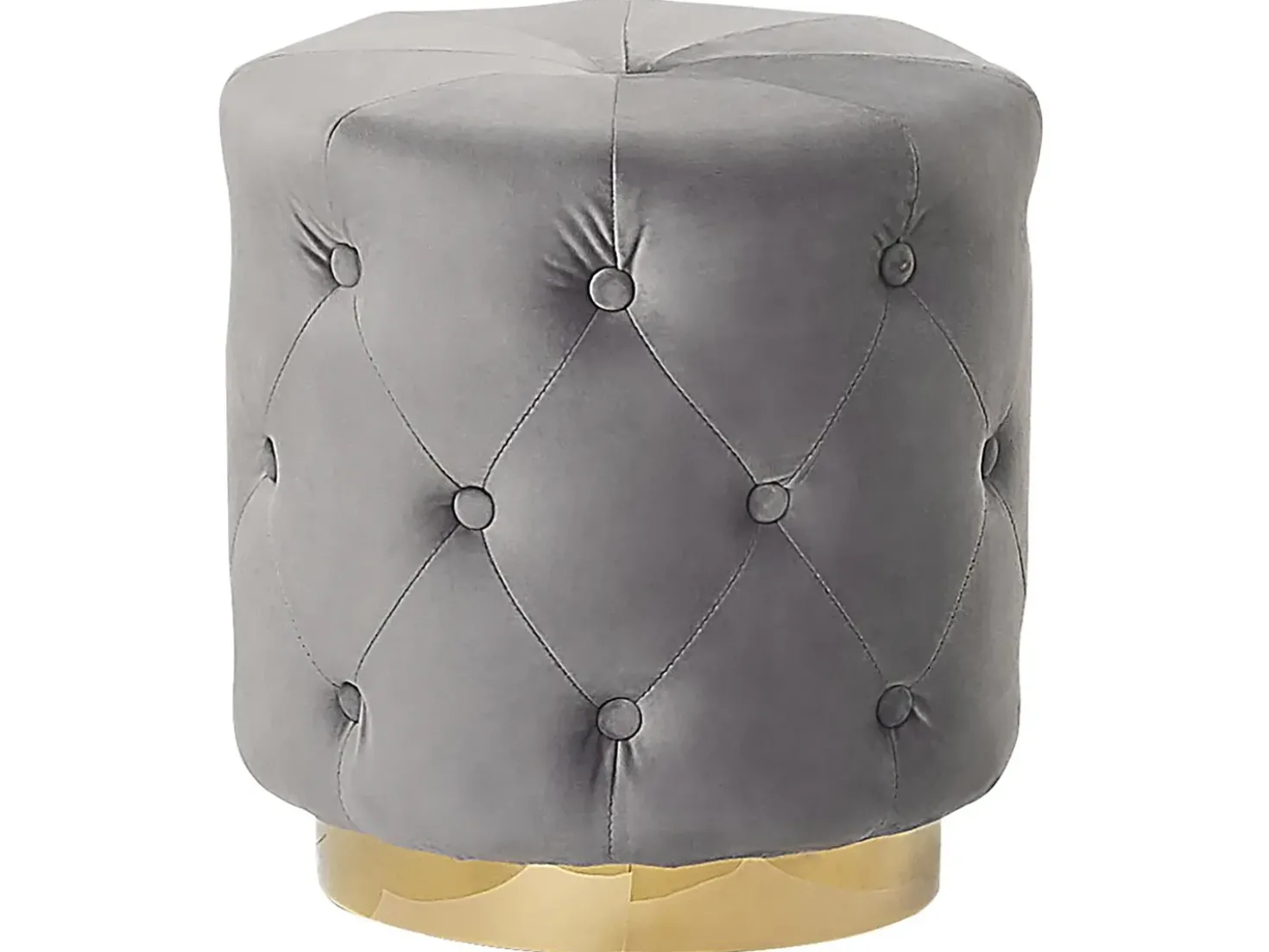 Pouf CARROLLTON Velluto Grigio chiaro