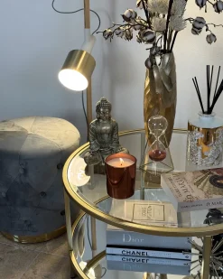 Pouf CARROLLTON Velluto Grigio chiaro
