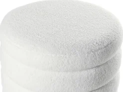 Pouf CHILLY Bouclé Bianco sporco