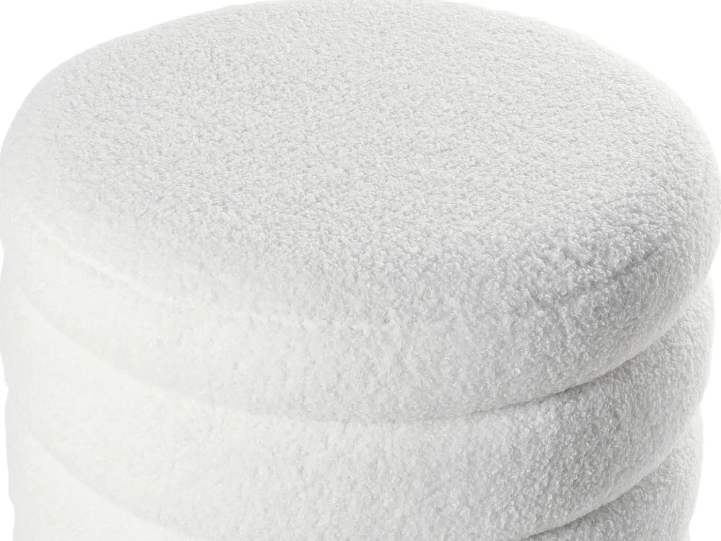 Pouf CHILLY Bouclé Bianco sporco
