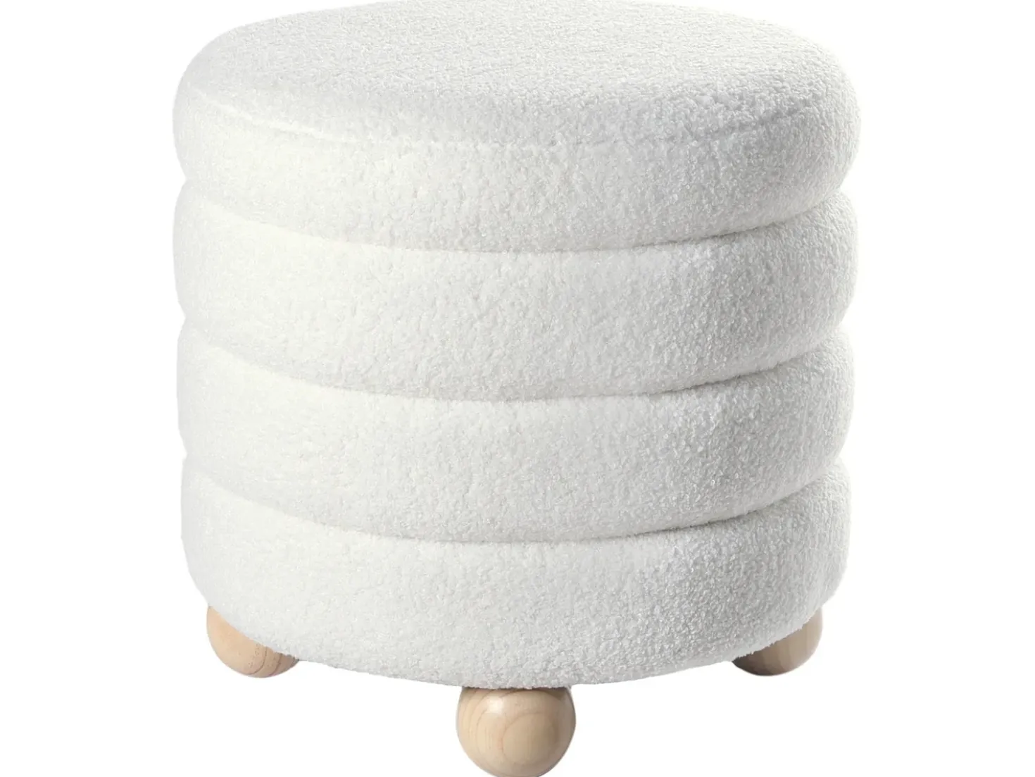Pouf CHILLY Bouclé Bianco sporco