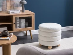 Pouf CHILLY Bouclé Bianco sporco