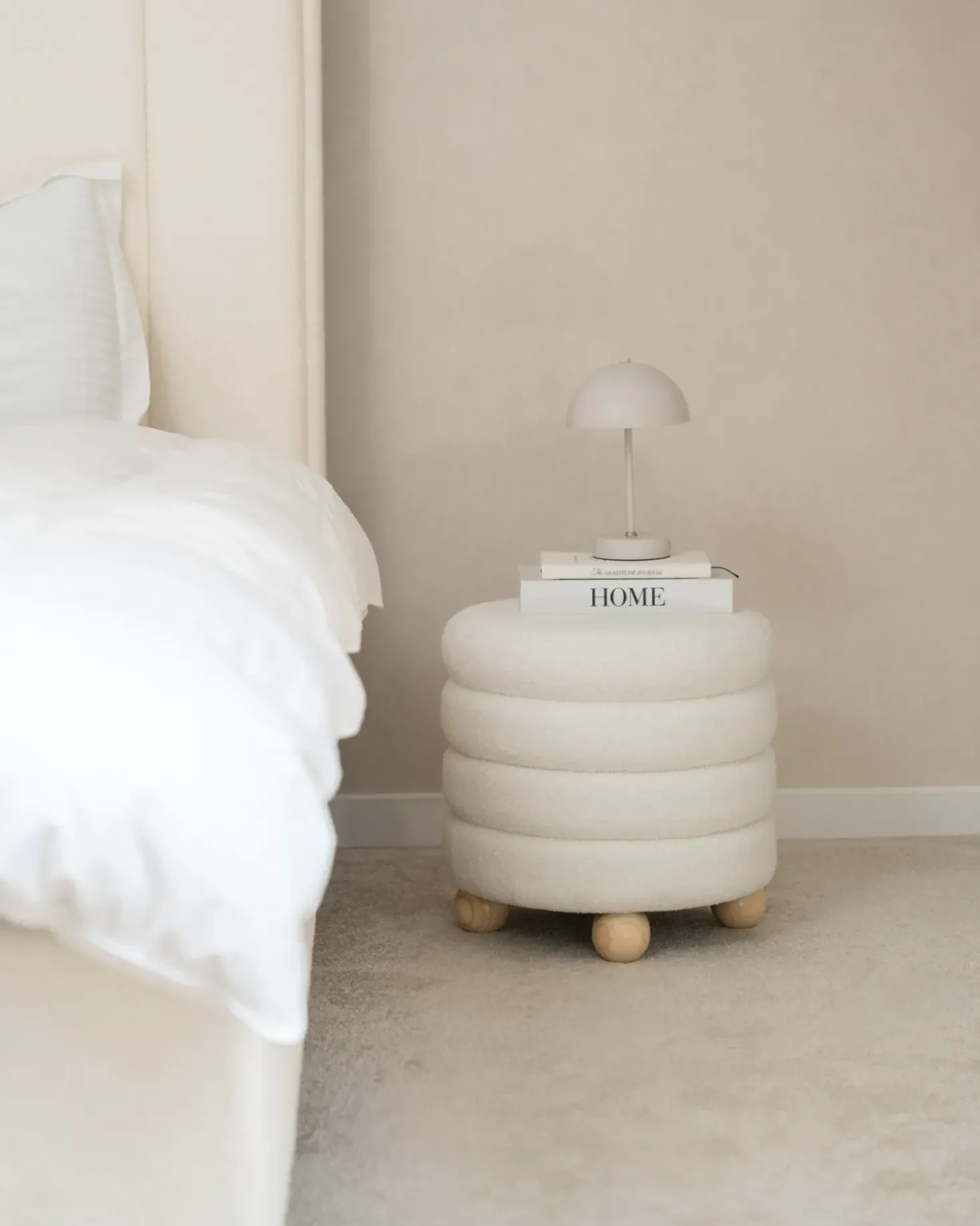Pouf CHILLY Bouclé Bianco sporco