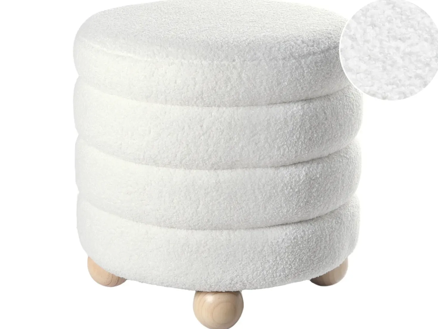 Pouf CHILLY Bouclé Bianco sporco
