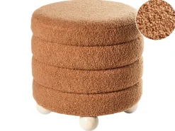 Pouf CHILLY Bouclé Marrone dorato