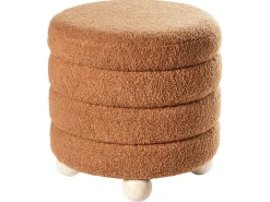 Pouf CHILLY Bouclé Marrone dorato