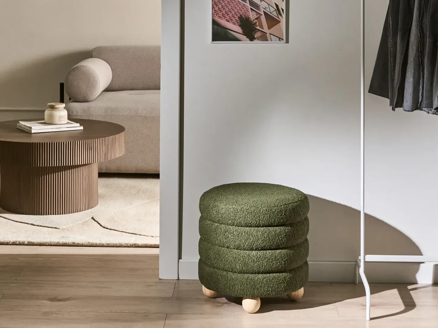 Pouf CHILLY Bouclé Verde