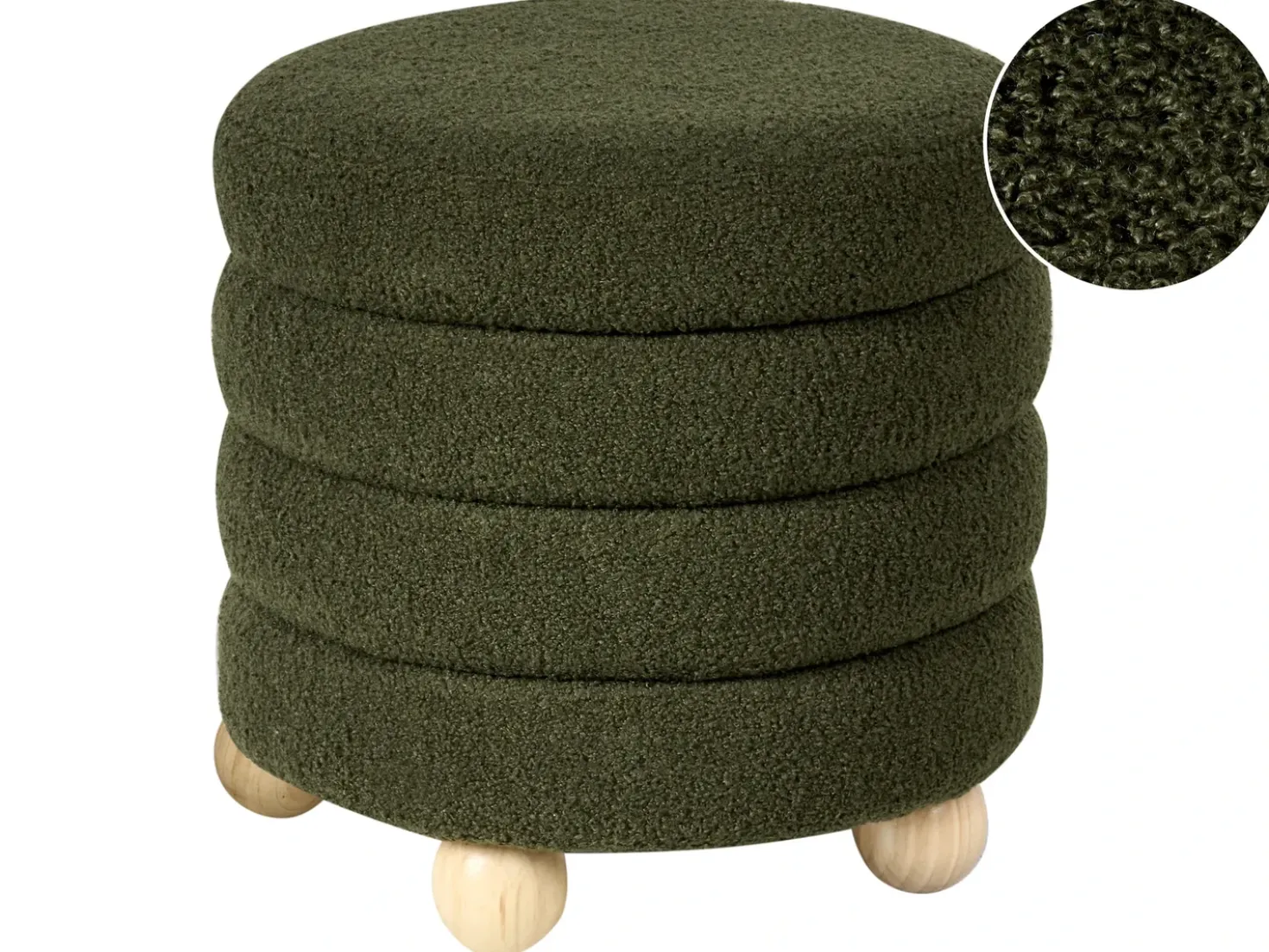 Pouf CHILLY Bouclé Verde