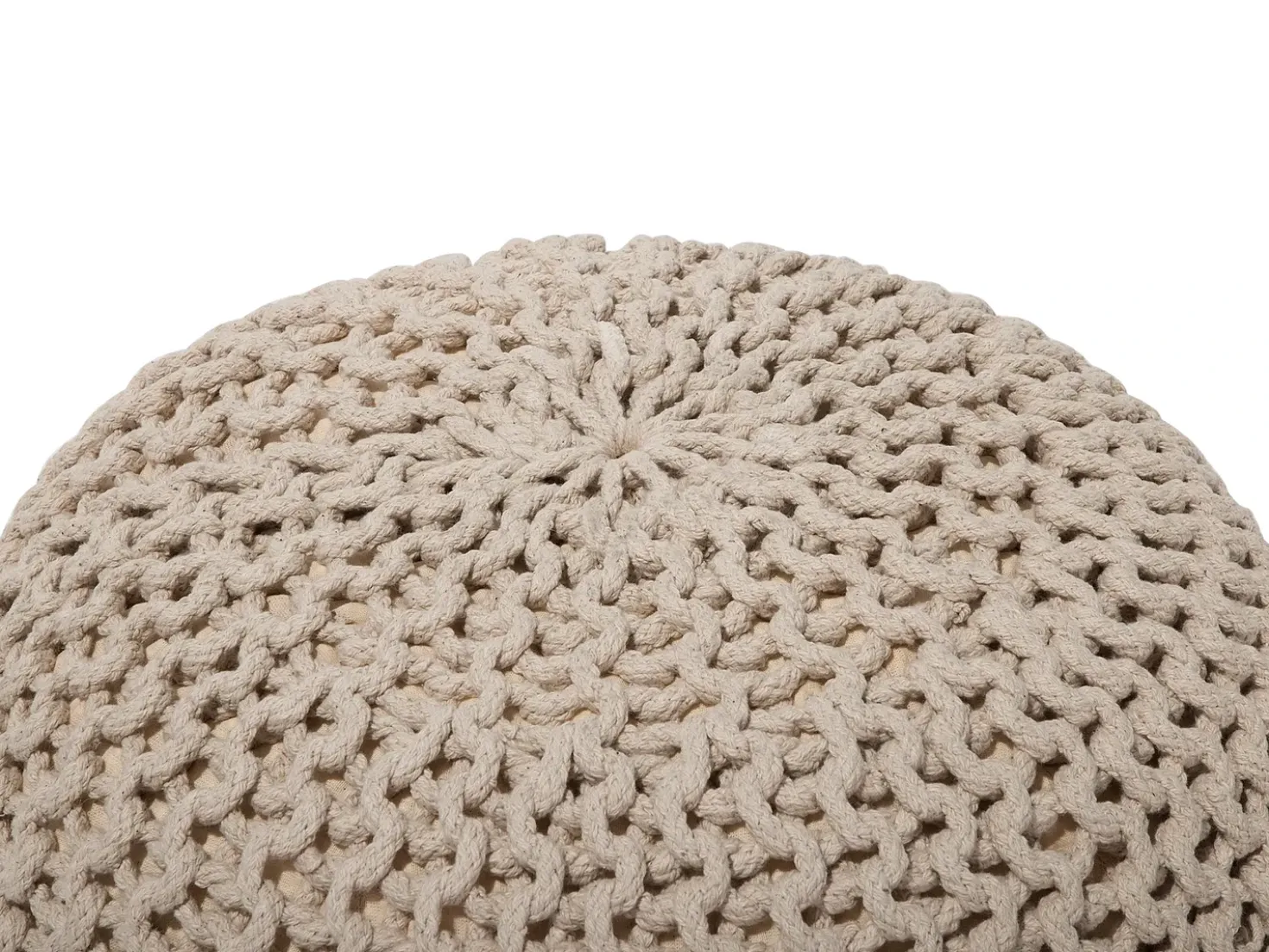 Pouf CONRAD Cotone Beige chiaro