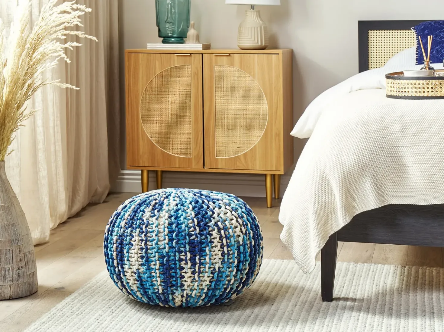 Pouf CONRAD Cotone Blu