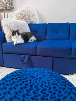 Pouf CONRAD Cotone Blu marino
