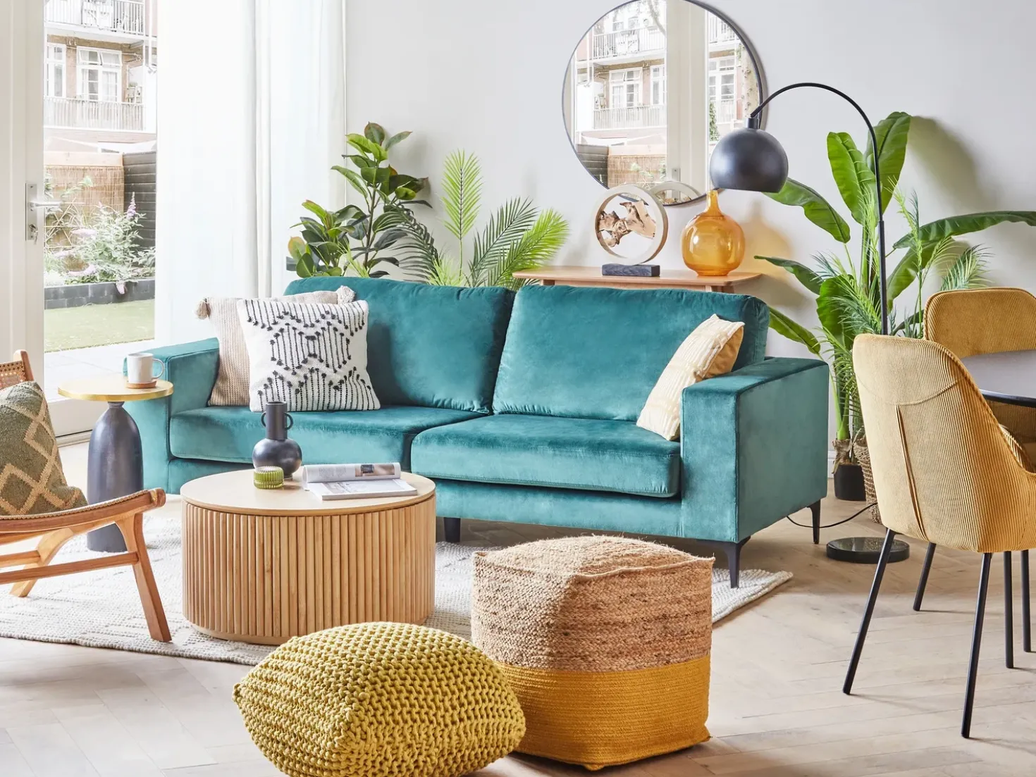 Pouf CONRAD Cotone Giallo