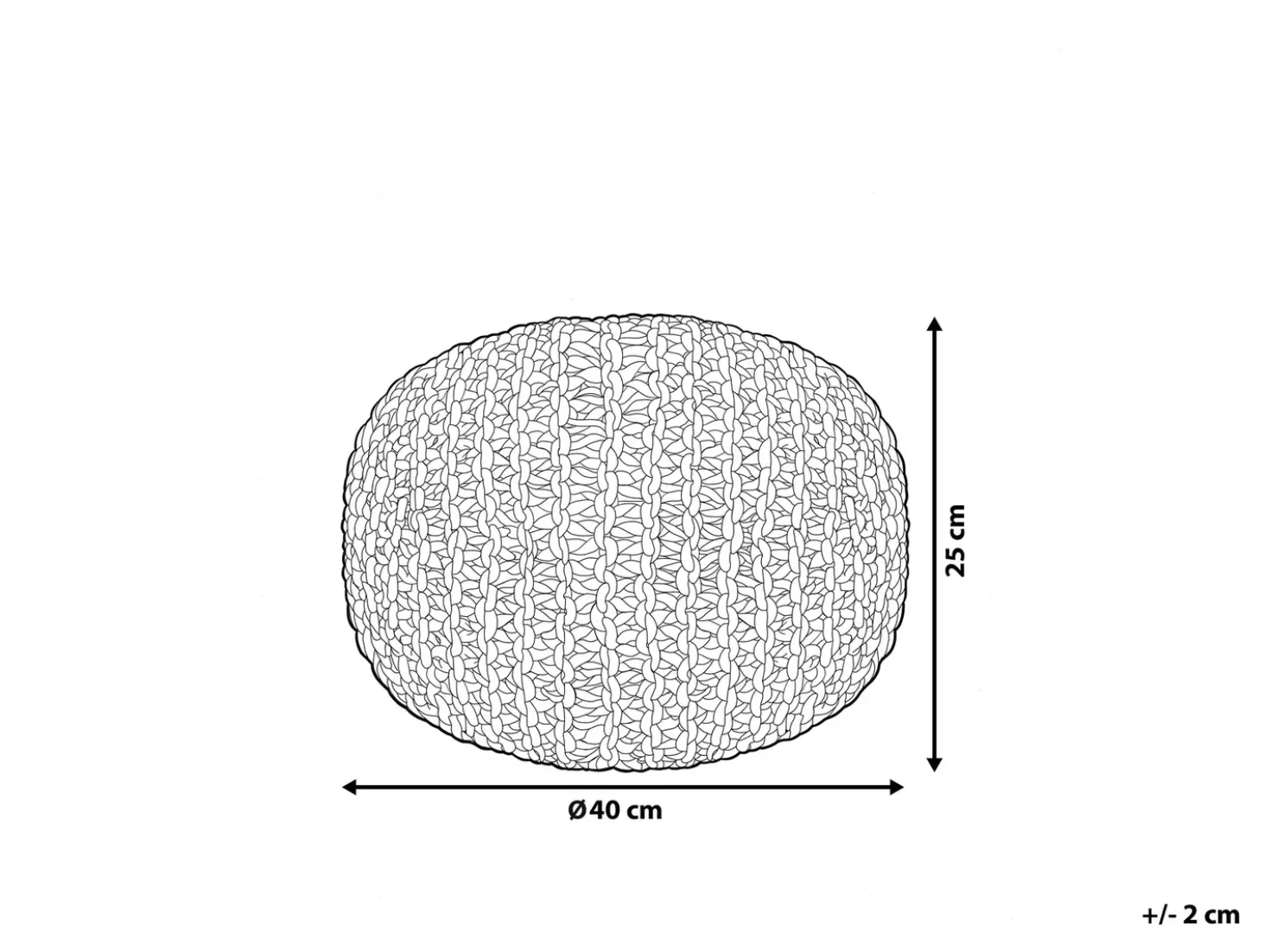 Pouf CONRAD Cotone Grigio chiaro