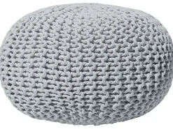 Pouf CONRAD Cotone Grigio chiaro