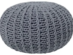 Pouf CONRAD Cotone Grigio scuro